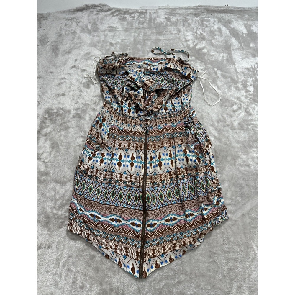 Cotton Candy Sleeveless Top Women's Size Medium Multicolor Aztec Full Zip Front